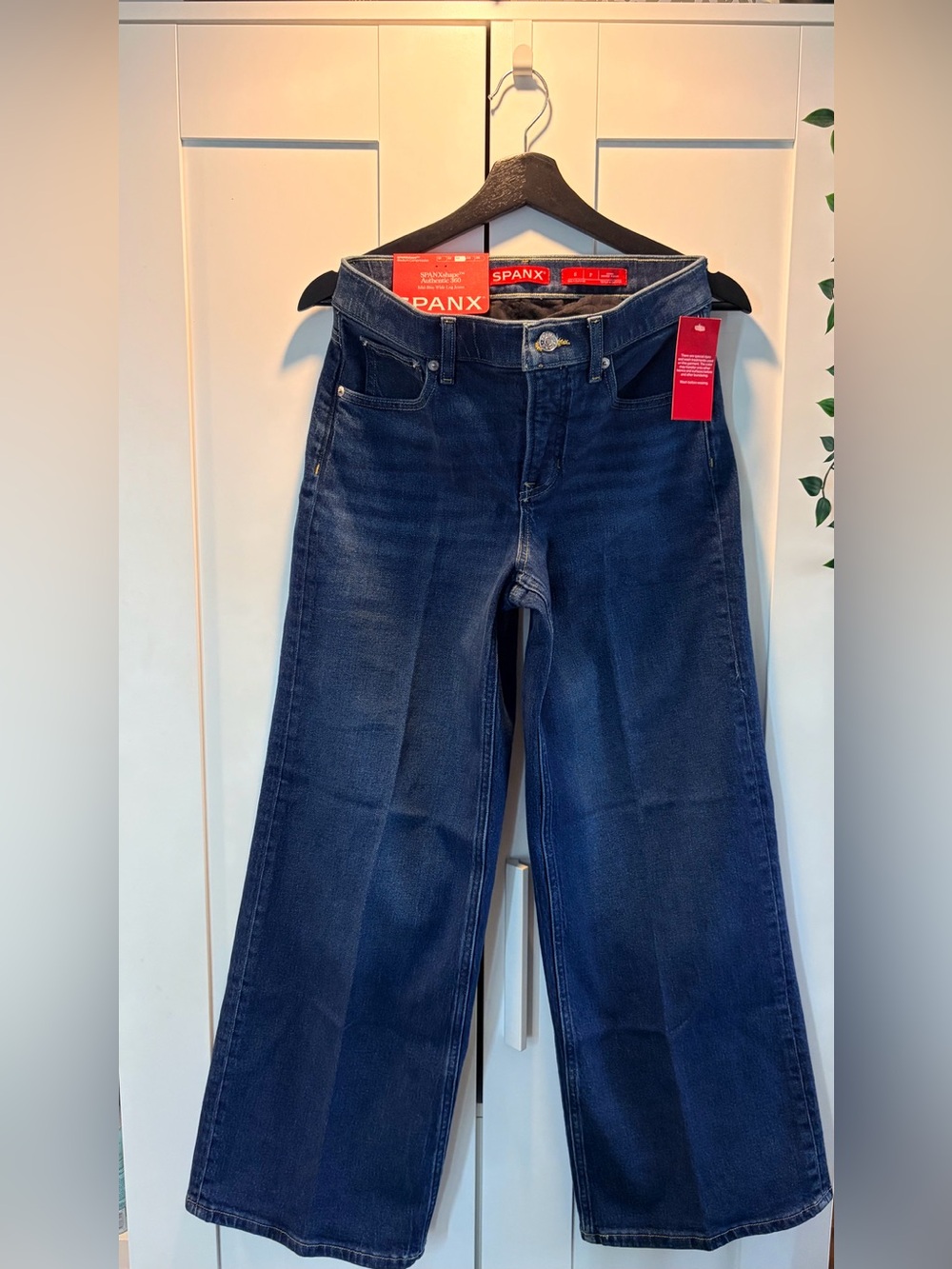 NWT SPANXshape™ Authentic 360 Wide Leg Jeans | Petite Small | Medium Wash